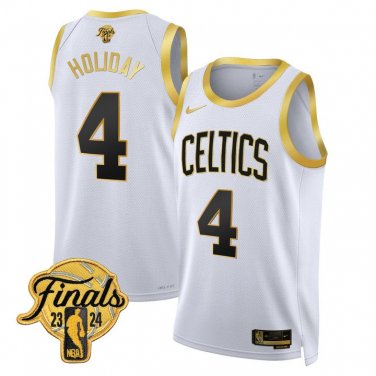 Boston Celitics #4 Jrue Holiday 2024 Finals White Gold