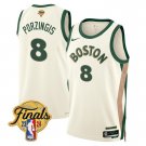 Boston Celitics #8 Kristaps Porzingis 2024 Finals 23 24 City White