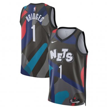 Brooklyn Nets #1 Mikal Bridges  Multicolor