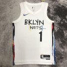 Brooklyn Nets #1 Mikal Bridges  White