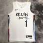 Brooklyn Nets #1 Mikal Bridges  White