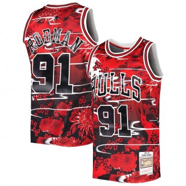 Chicago Bulls #91 Dennis Rodman  Red