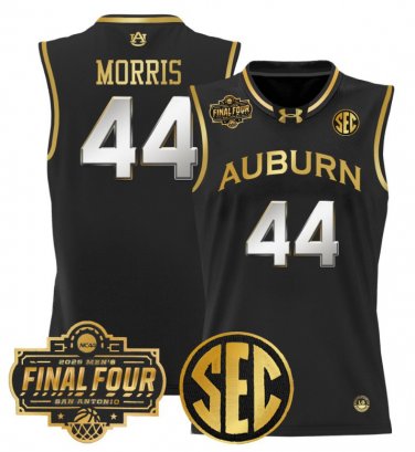 Chris Morris  #44 Auburn Tigers 2025 Final Four Patch Stitched Black Gold