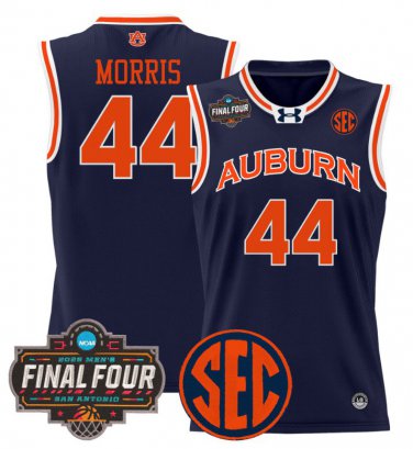 Chris Morris  #44 Auburn Tigers 2025 Final Four Patch Stitched Navy