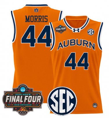 Chris Morris  #44 Auburn Tigers 2025 Final Four Patch Stitched Orange