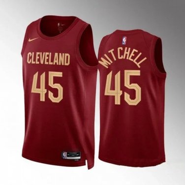 Cleveland Cavaliers #45 Donovan Mitchell  Red
