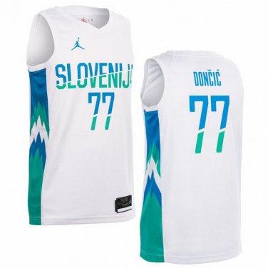 Dallas Mavericks #77 Luka Doncic  White
