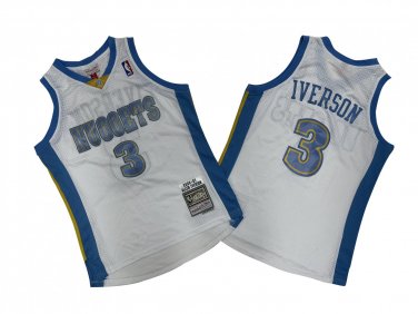 Denver Nuggets #3 Allen Iverson  White