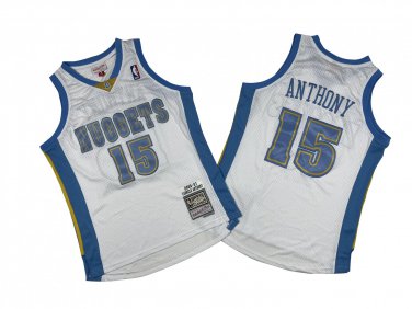 Denver Nuggets #15 Carmelo Anthony  White