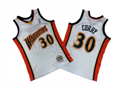 Golden State Warriors #30 Stephen Curry  White