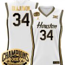 Hakeem Olajuwon  #34 Houston Cougar 2025 Big 12 Champions White Gold