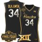 Hakeem Olajuwon  #34 Houston Cougars 2025 Final Four Patch Black Gold