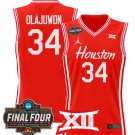Hakeem Olajuwon  #34 Houston Cougars 2025 Final Four Patch Stitched Red