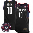 Hassan Diarra  #10 UConn Huskies 2024 Back To Back Champions Patch Black