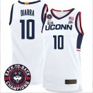 Hassan Diarra  #10 UConn Huskies 2024 Back To Back Champions Patch White Home