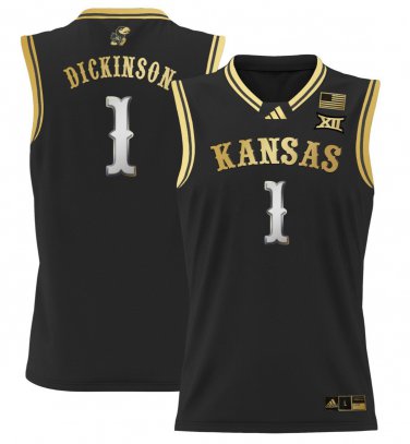 Hunter Dickinson  #1 Kansas Jayhawks 2024 Lightweight Black Gold