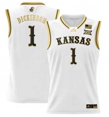 Hunter Dickinson  #1 Kansas Jayhawks 2024 Lightweight White Gold