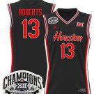 J'Wan Roberts  #13 Houston Cougar 2025 Big 12 Champions Stitched Black