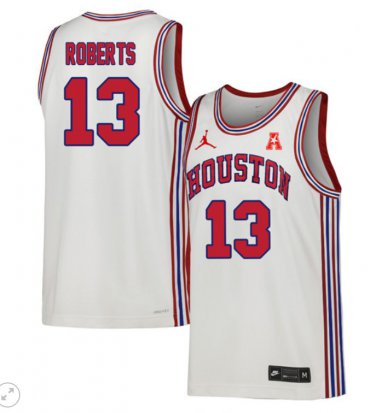 J'Wan Roberts  #13 Houston Cougars  Throwback White