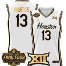 J'Wan Roberts  #13 Houston Cougars 2025 Final Four Patch White Gold