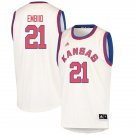 Kansas Jayhawks #21 Joel Embiid  Cream High School NCAA College s