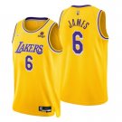 Lakers #6 Lebron James Gold  75th Anniversary Diamond Swingman  - Icon Edition