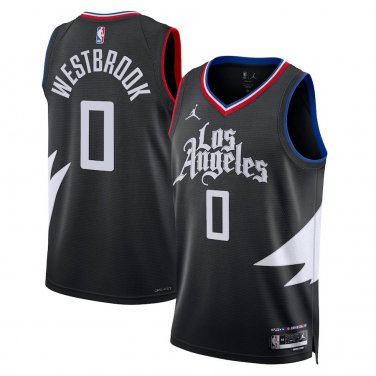 Los Angeles Clippers #0 Russell Westbrook  Black White