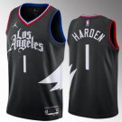 Los Angeles Clippers #1 James Harden  Black White