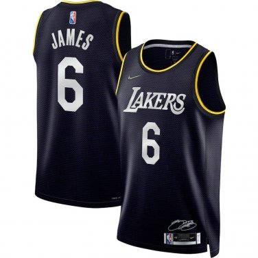 Los Angeles Lakers #6 LeBron James  Black