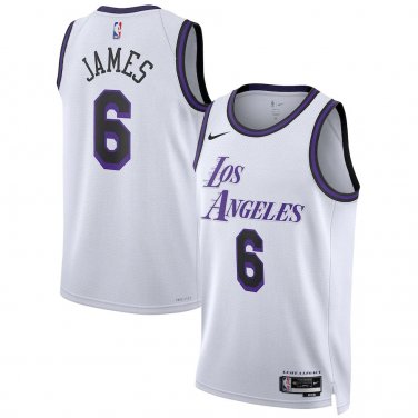 Los Angeles Lakers #6 Lebron James  White