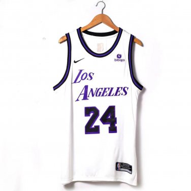 Los Angeles Lakers #24 Kobe Bryant  White Purple