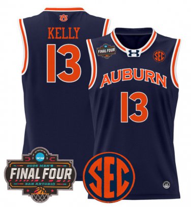 Miles Kelly  #13 Auburn Tigers 2025 Final Four Patch Stitched Navy