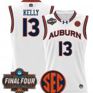 Miles Kelly  #13 Auburn Tigers 2025 Final Four Patch Stitched White