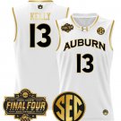 Miles Kelly  #13 Auburn Tigers 2025 Final Four Patch Stitched White Gold