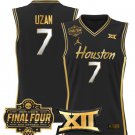 Milos Uzan  #7 Houston Cougars 2025 Final Four Patch Stitched Black Gold