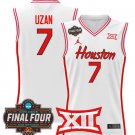 Milos Uzan  #7 Houston Cougars 2025 Final Four Patch Stitched White