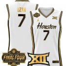 Milos Uzan  #7 Houston Cougars 2025 Final Four Patch Stitched White Gold