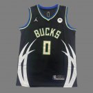 Milwaukee Bucks #0 Damian Lillard  Black