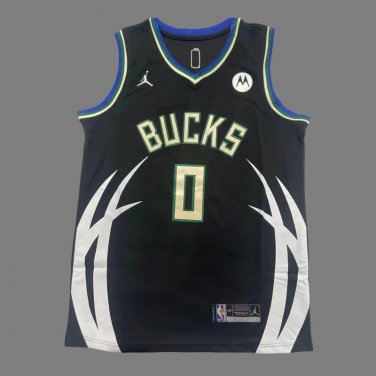 Milwaukee Bucks #0 Damian Lillard  Black