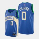 Milwaukee Bucks #0 Damian Lillard  Blue
