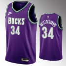 Milwaukee Bucks #34 Giannis Antetokounmpo  Purple