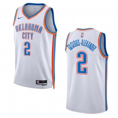 Oklahoma City Thunder #2 Shai Gilgeous-Alexander  White
