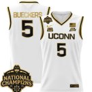 Paige Bueckers  #5 UConn Huskies 2025 National Champions Patch White Gold