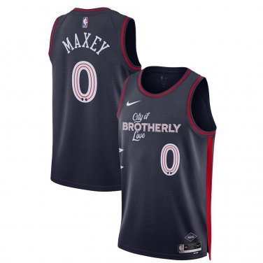 Philadelphia 76ers #0 Tyrese Maxey  Navy
