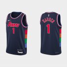 Philadelphia 76ers #1 James Harden  Navy