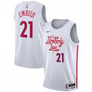Philadelphia 76ers #21 Joel Embiid  White