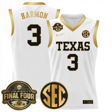 Rori Harmon  #3 Texas Longhorns 2025 Sec Final Four Patch White Gold