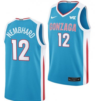 Ryan Nembhard  #12 Gonzaga Bulldogs NIL College Blue