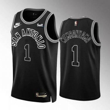 San Antonio Spurs #1 Victor Wembanyama  Black