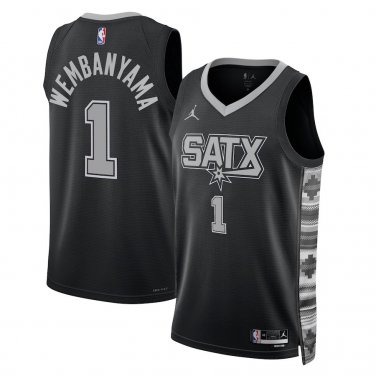 San Antonio Spurs #1 Victor Wembanyama  Black Grey
